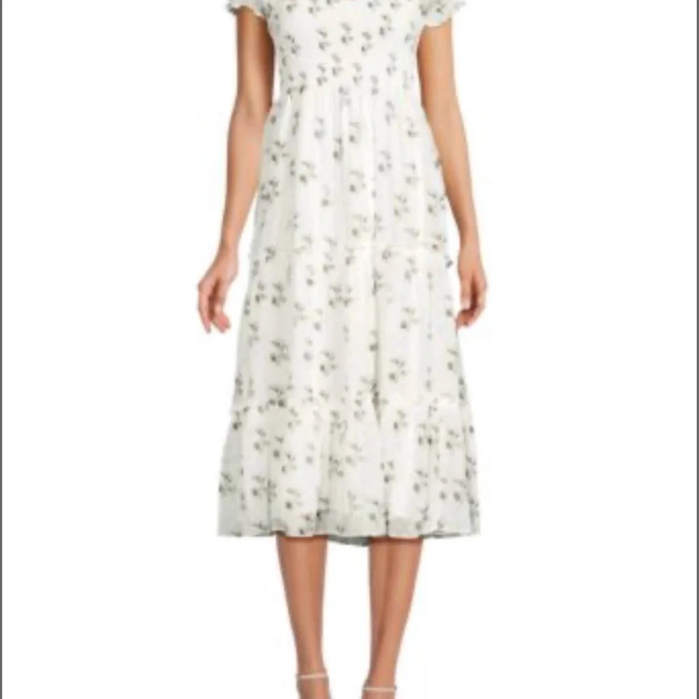 o.p.t White and Green Tiered Ruffled Sundress - Picture 10 of 12